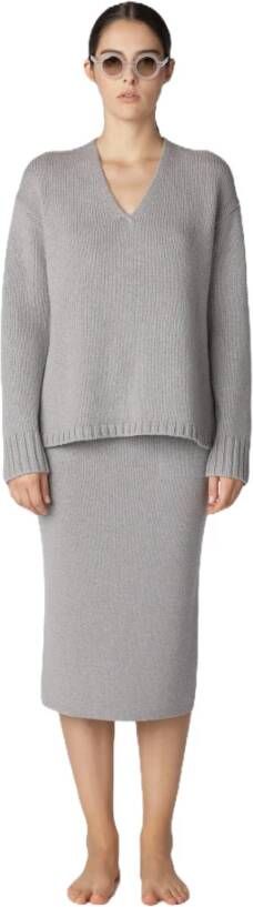 Sminfinity V-hals gebreide kleding Grijs Dames