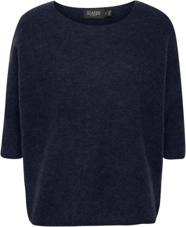 Soaked in Luxury Ronde hals gekweek Blauw Dames