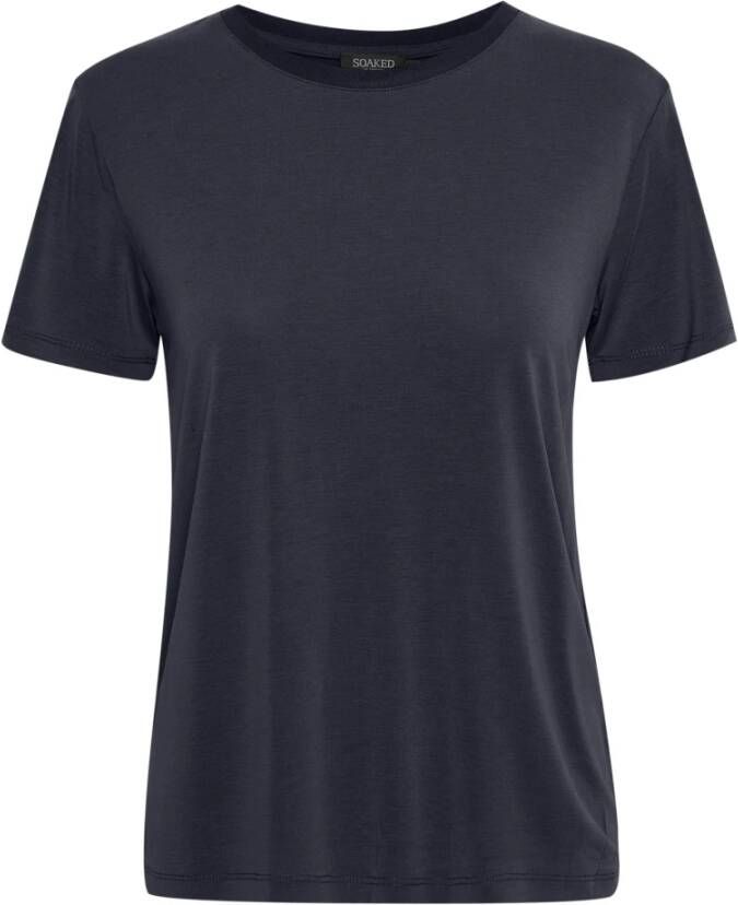 Soaked in Luxury Slcolumbine Crew-Neck T-shirt SS Blauw Dames