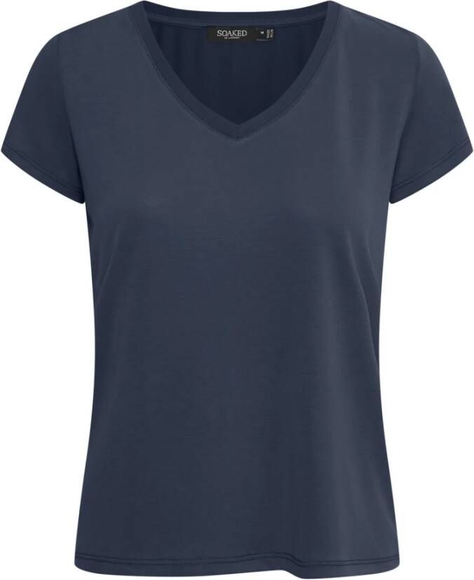 Soaked in Luxury SLColumbine V-neck T-shirt Blauw Dames