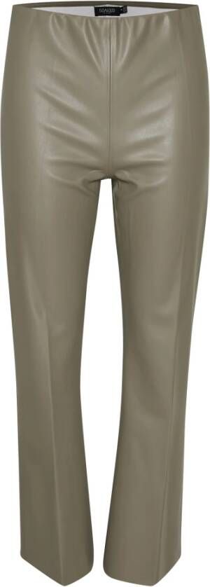 Soaked in Luxury Slkaylee PU Kickflare -broek Grijs Dames