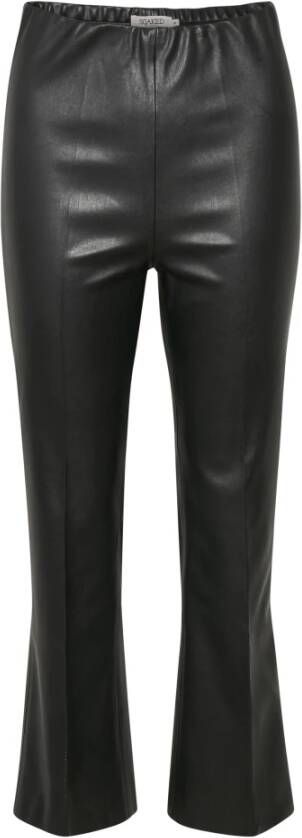 Soaked in Luxury Slkaylee PU Kickflare -broek Zwart Dames