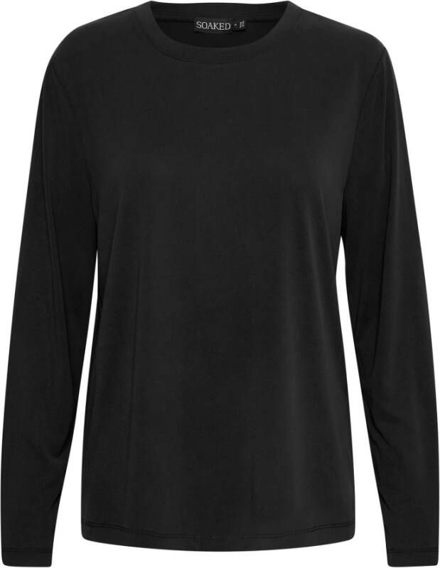 Soaked in Luxury Losvallende Longsleeve Top Zwart Black Dames