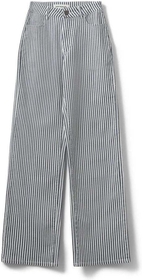 Sofie Schnoor Blauw Gestreepte Wijde Pijp Jeans Broek Blue Dames