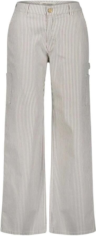Sofie Schnoor Cargo-geïnspireerde Gestreepte Broek Lichtbruin Multicolor Dames
