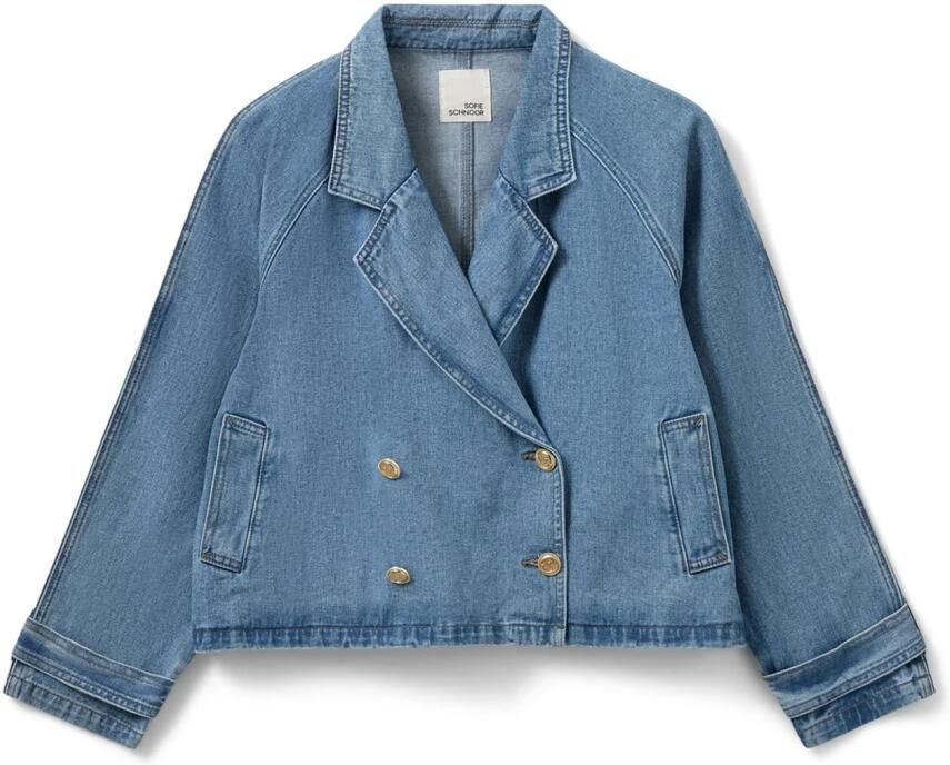Sofie Schnoor Denimblauwe Jas met Fijne Knopen Blue Dames