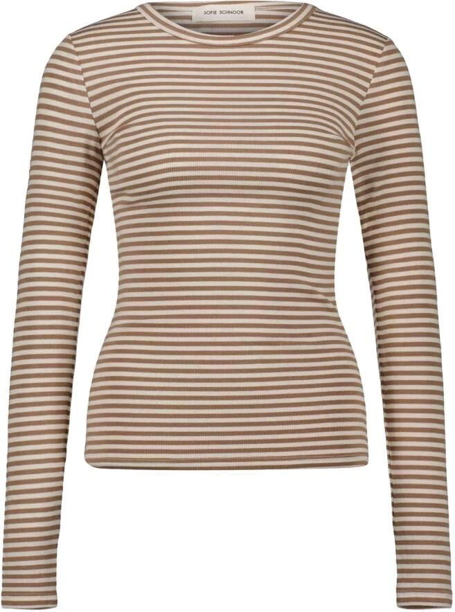 Sofie Schnoor Gestreept T-shirt met lange mouwen Beige Dames - Foto 3