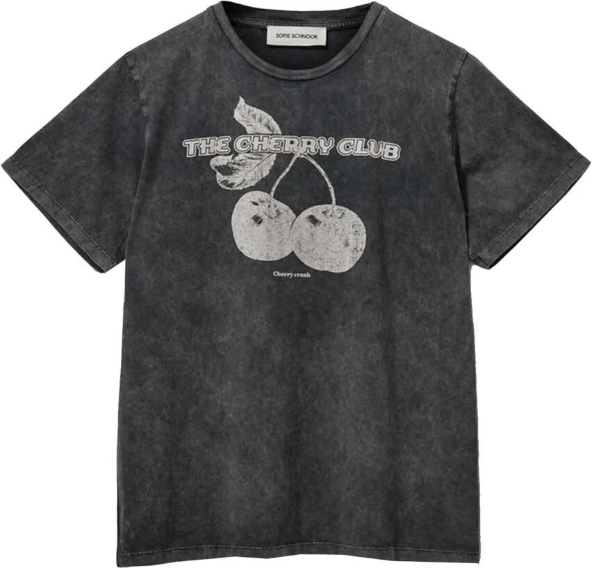 Sofie Schnoor Grafische Tee Gewassen Zwart Zenasw Model Black Dames