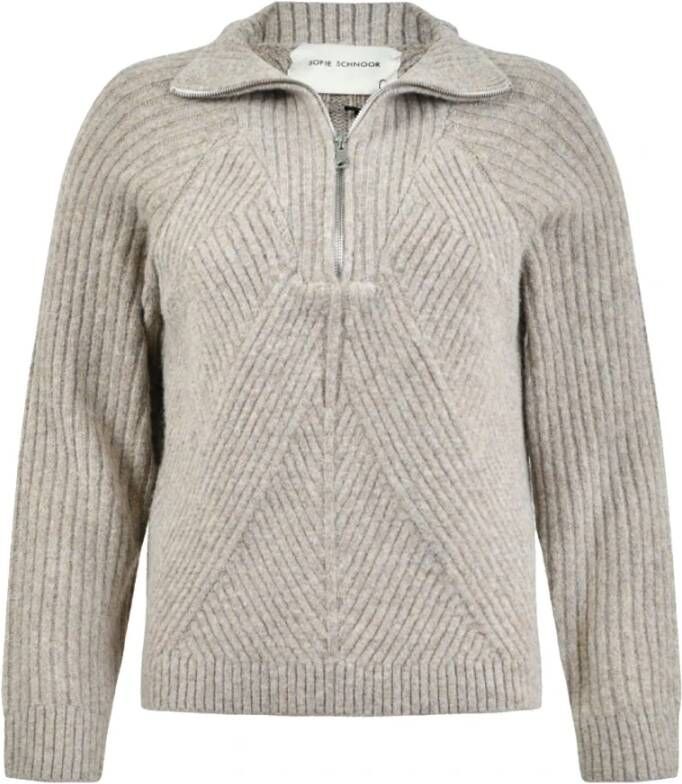 Sofie Schnoor Warmgrijze Gebreide Trui Snos416 Grijs Dames