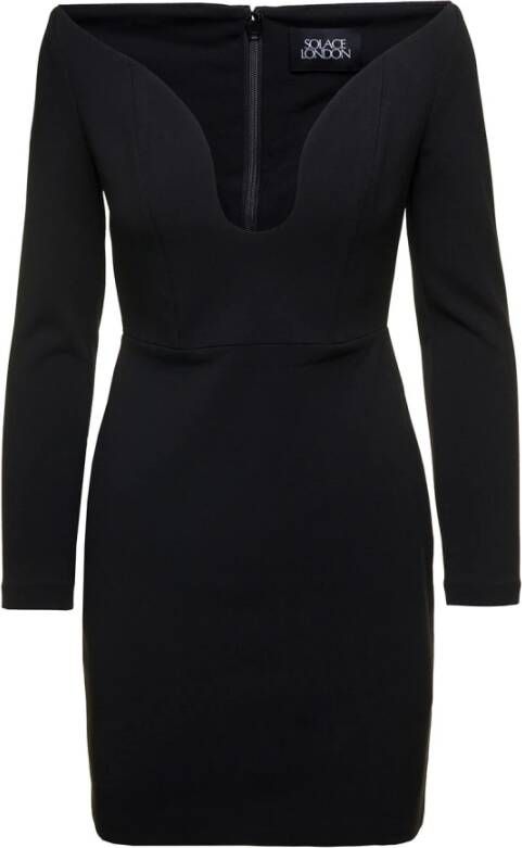 Solace London Korte jurk met blote schouders Black Dames
