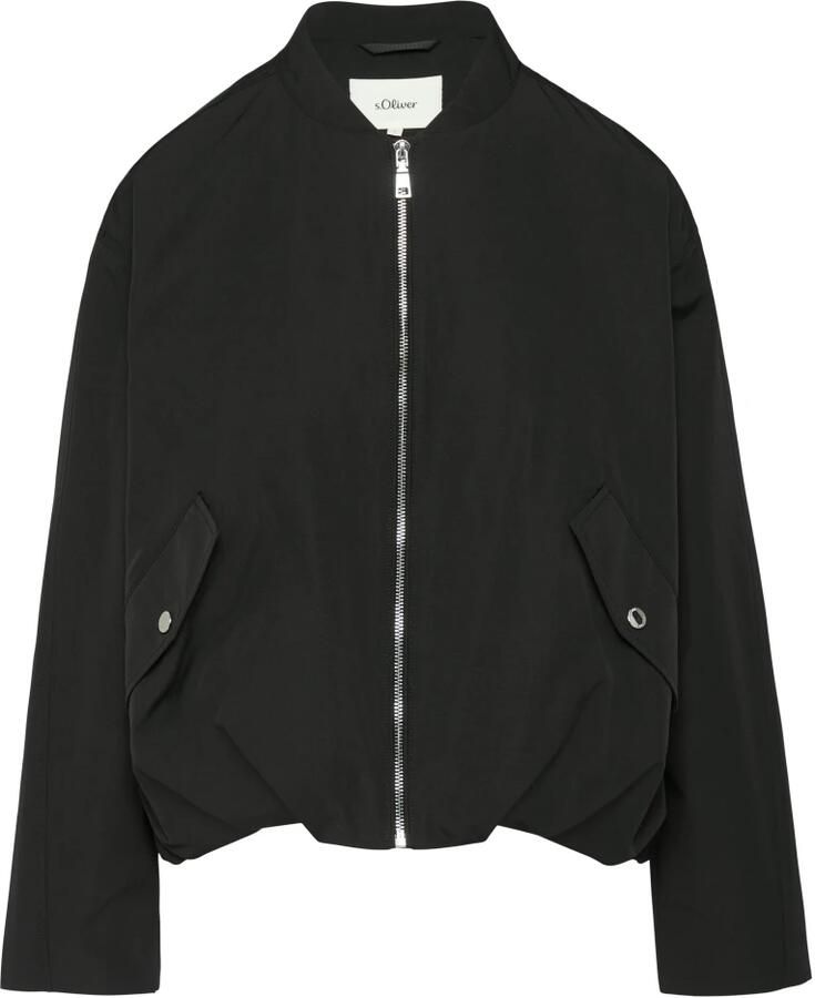 S.Oliver Blouson met relaxte pasvorm en gerimpelde details Black Dames - Foto 4