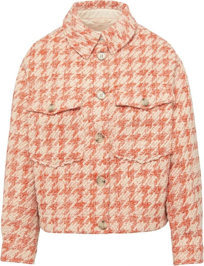 S.Oliver Gebloemde Bouclé Jas Orange Dames