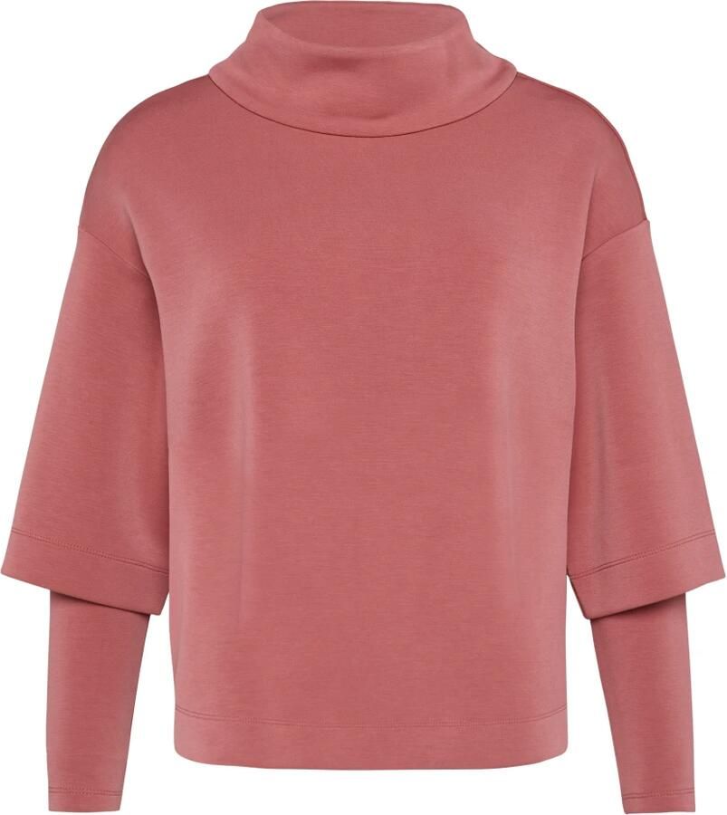 S.Oliver Gelaagde Scuba Sweatshirt met Opstaande Kraag Pink Dames