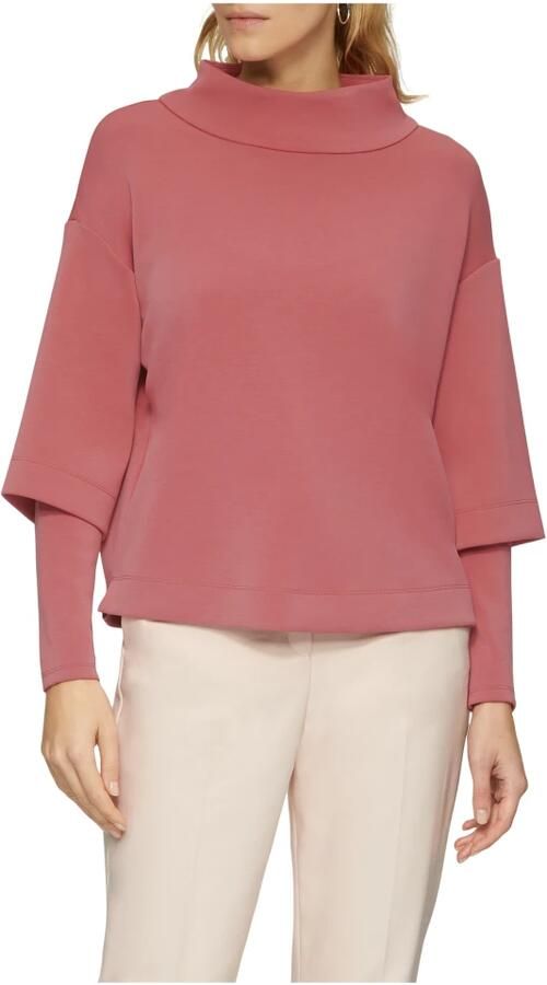 S.Oliver Gelaagde Scuba Sweatshirt met Opstaande Kraag Pink Dames - Foto 2