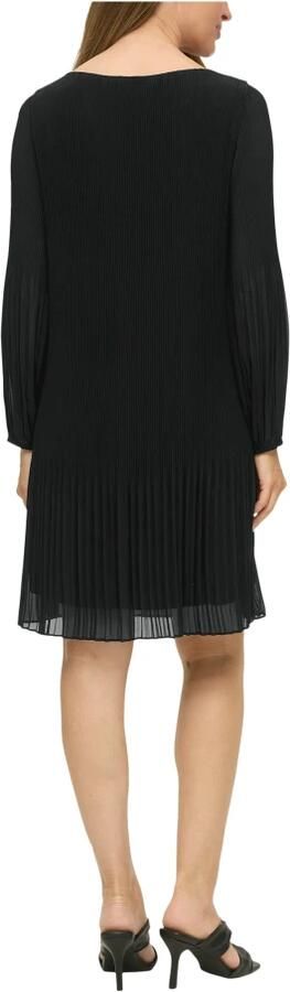 S.Oliver BLACK LABEL Soepele jurk met lange mouwen van geplooid chiffon - Foto 3