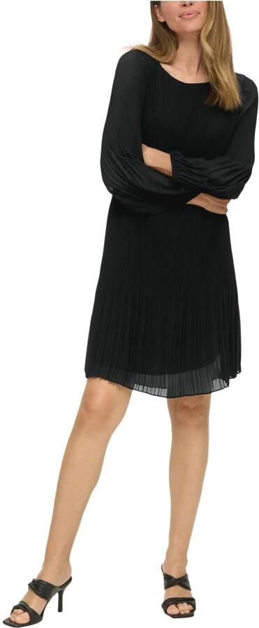 S.Oliver BLACK LABEL Soepele jurk met lange mouwen van geplooid chiffon - Foto 2