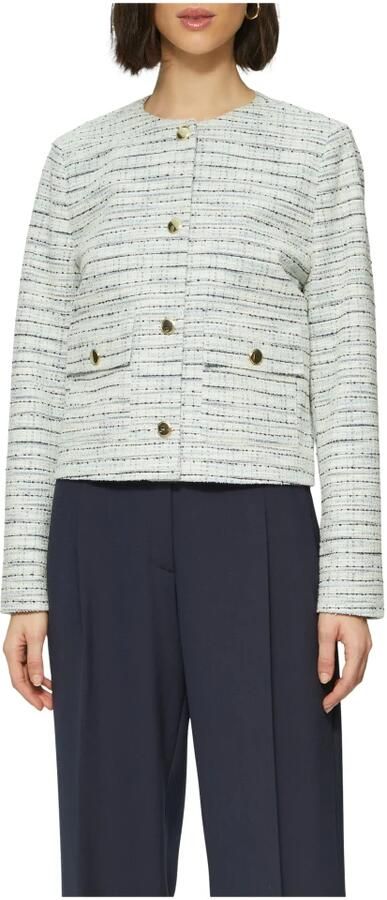 S.Oliver BLACK LABEL Regular fit korte blazer in bouclékwaliteit met sierknopen