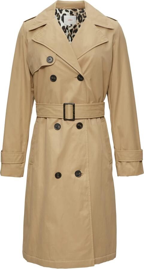 S.Oliver RED LABEL Getailleerde trenchcoat met katoen en gewatteerde voering