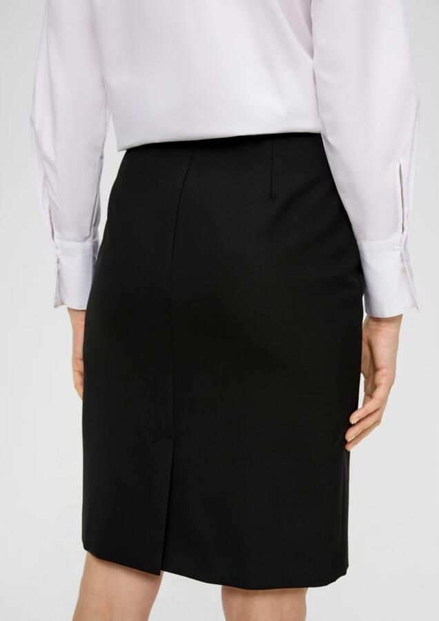 S.Oliver BLACK LABEL Knielange rok met structuurmotief - Foto 1