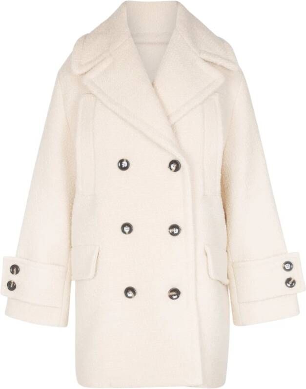 Solotre Single-Breasted Coats Beige Dames