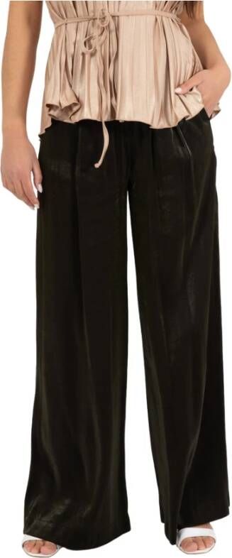 Solotre Wide Trousers Zwart Dames