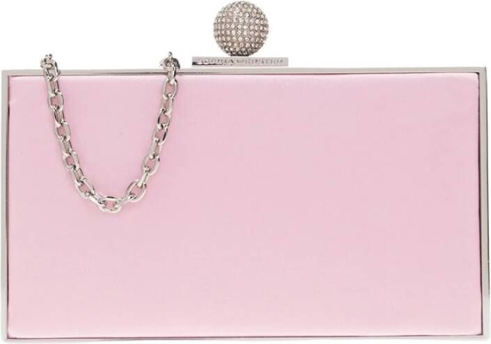 Sophia Webster Roze Satijnen Clara Clutch Tas Pink Dames