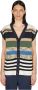 Soulland Gestructureerde V-hals Cardi Vest Multicolor Unisex - Thumbnail 1