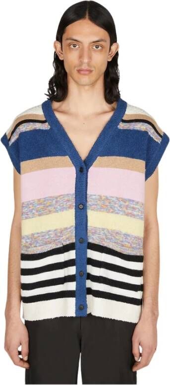 Soulland Gestructureerde V-Hals Vest Multicolor Dames