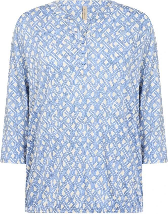 Soyaconcept Blauw Bloemig Shirt met V-Hals Blue Dames - Foto 2