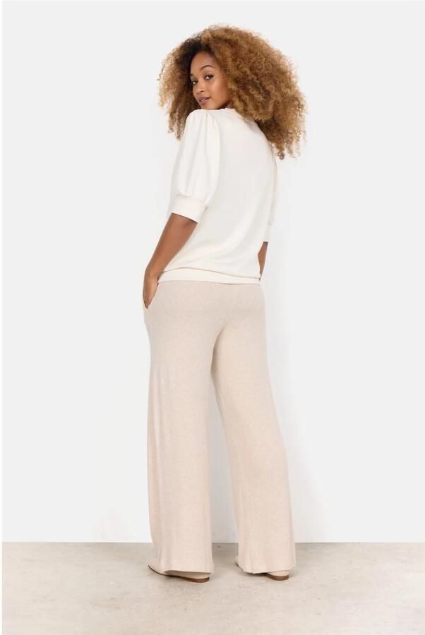 Soyaconcept Comfortabele Crème Sweater met Korte Mouwen Beige Dames - Foto 6