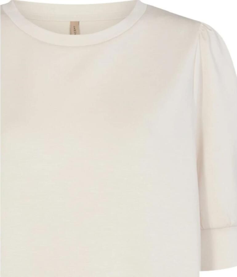 Soyaconcept Comfortabele Crème Sweater met Korte Mouwen Beige Dames