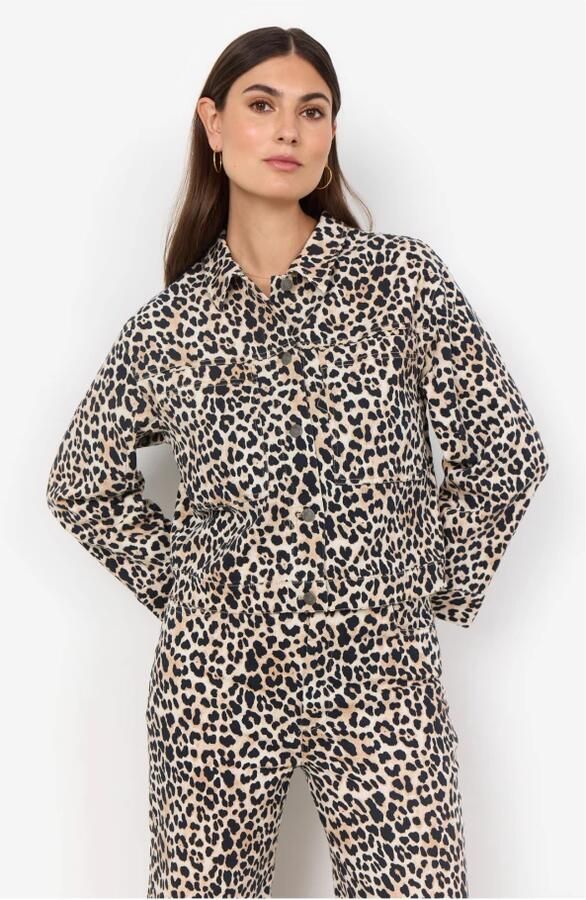 Soyaconcept Stijlvolle Camel Jas met Dierenprint Brown Dames - Foto 5