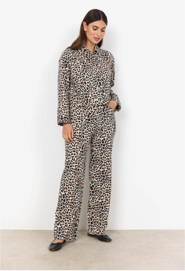 Soyaconcept Stijlvolle Camel Jas met Dierenprint Brown Dames - Foto 4