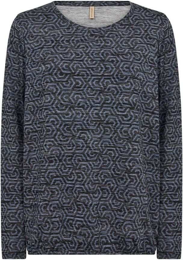 Soyaconcept Geometrische Print Shirt Blauw Multicolor Dames