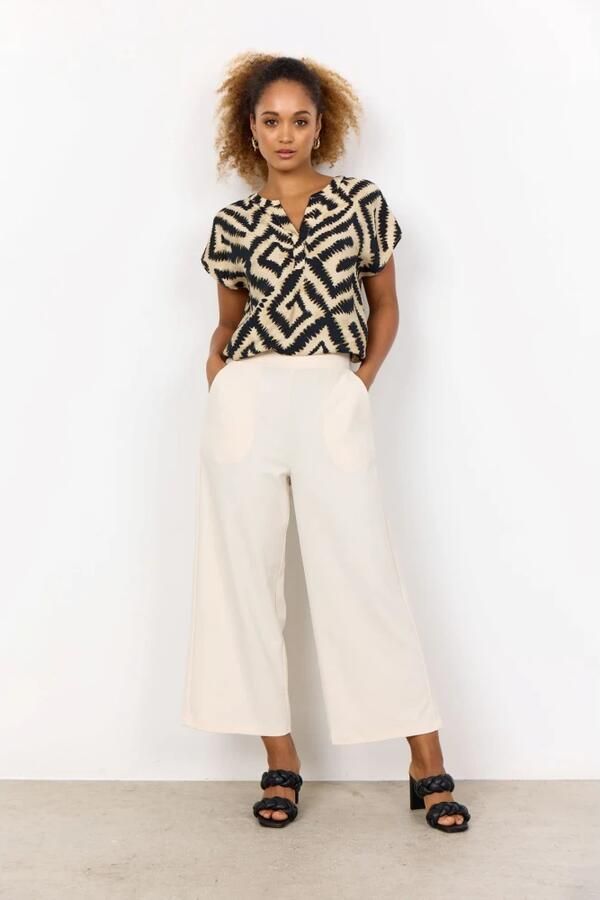 Soyaconcept Geometrische Print V-Hals Shirt Multicolor Dames