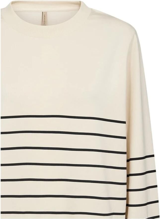 Soyaconcept Gestreepte trui met ronde halslijn Beige Dames
