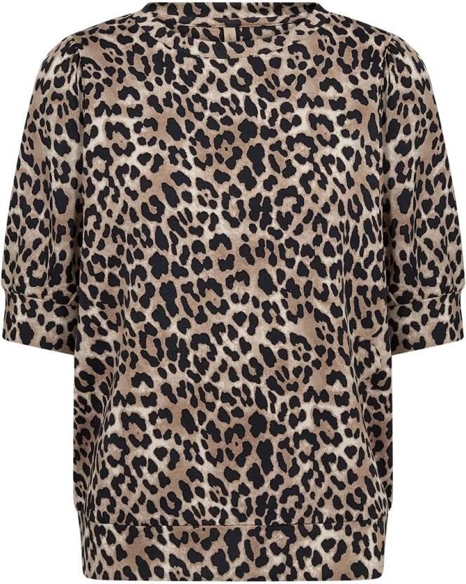 Soyaconcept Luipaardprint Korte Mouw Trui Brown Dames