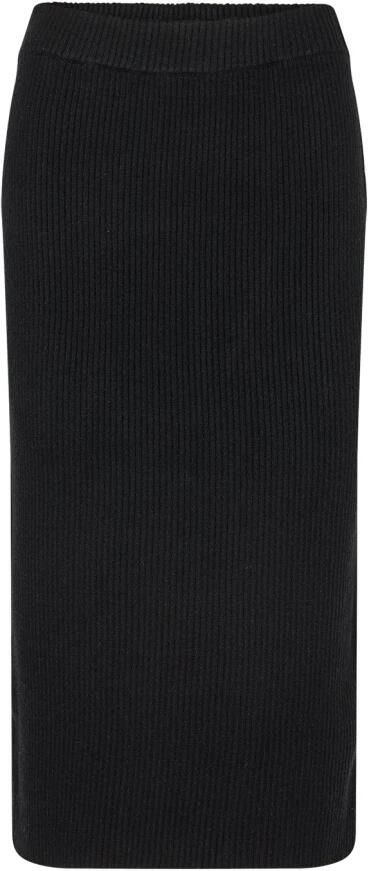 Soyaconcept Moderne Geribbelde Midi Rok Zwart Black Dames - Foto 2