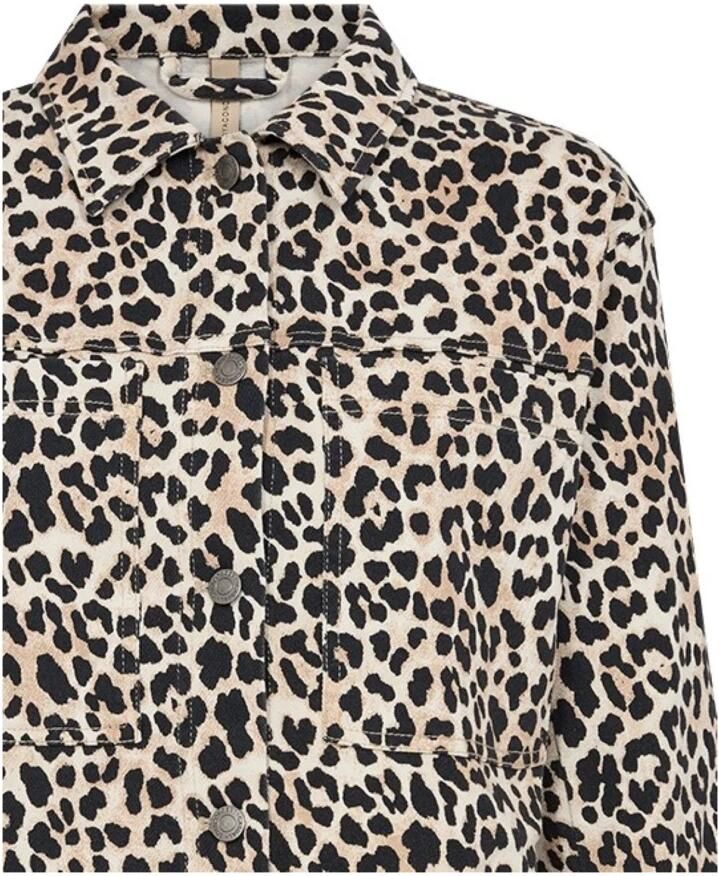 Soyaconcept Stijlvolle Camel Jas met Dierenprint Brown Dames