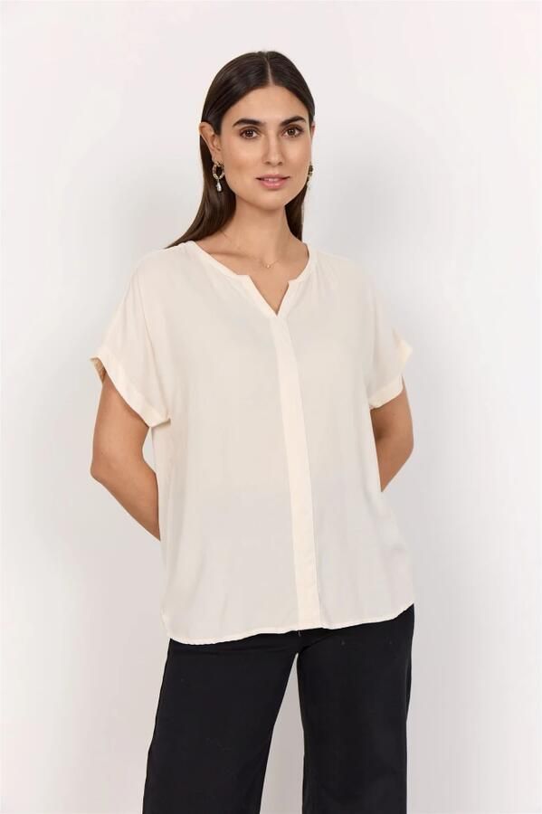 Soyaconcept V-hals shirt in diverse kleuren Beige Dames - Foto 4
