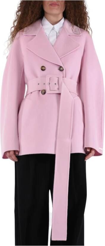 SPORTMAX Belted Coats Roze Dames