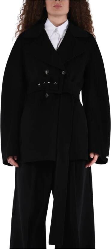 SPORTMAX Belted Coats Zwart Dames
