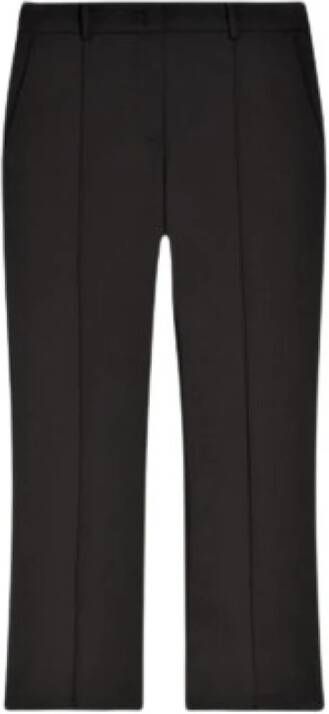 SPORTMAX Flared katoenen broek met geribbelde details Black Dames