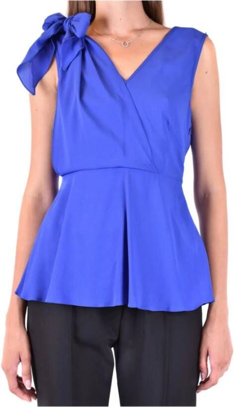 SPORTMAX Elektrisch Blauwe Mouwloze Modetop Blue Dames