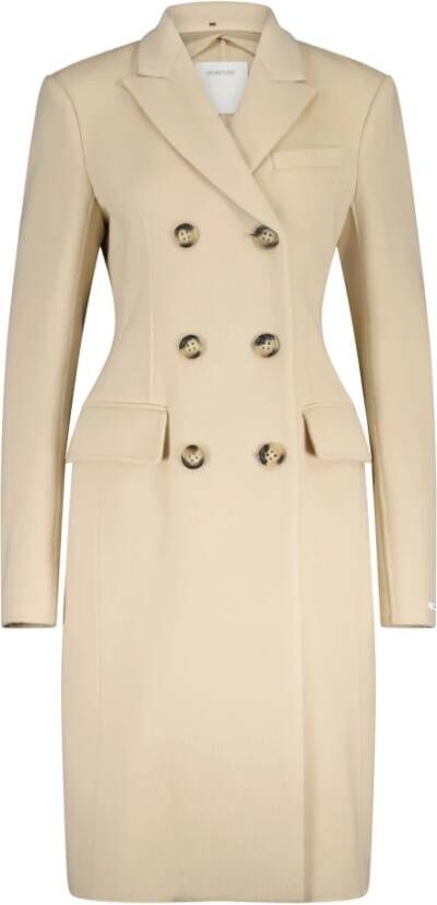 SPORTMAX Double-Breasted Coats Beige Dames