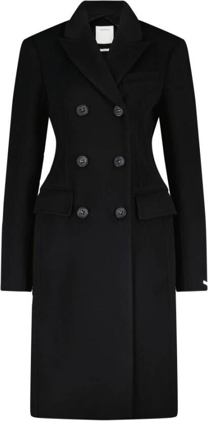 SPORTMAX Double-Breasted Coats Zwart Dames