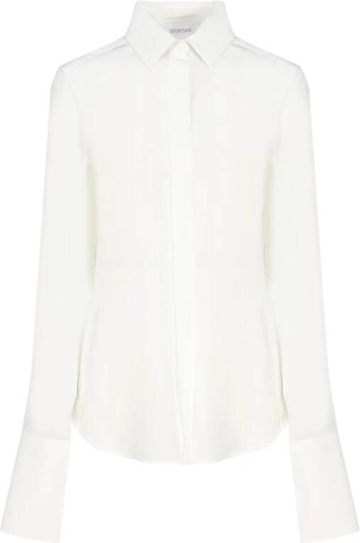 SPORTMAX Katoen Elastan Shirts Beige Dames
