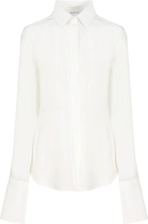 SPORTMAX Katoen Elastan Shirts Beige Dames