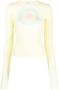 SPORTMAX Pastelgele Terry Top met Cirkelvormige Print Yellow Dames - Thumbnail 1