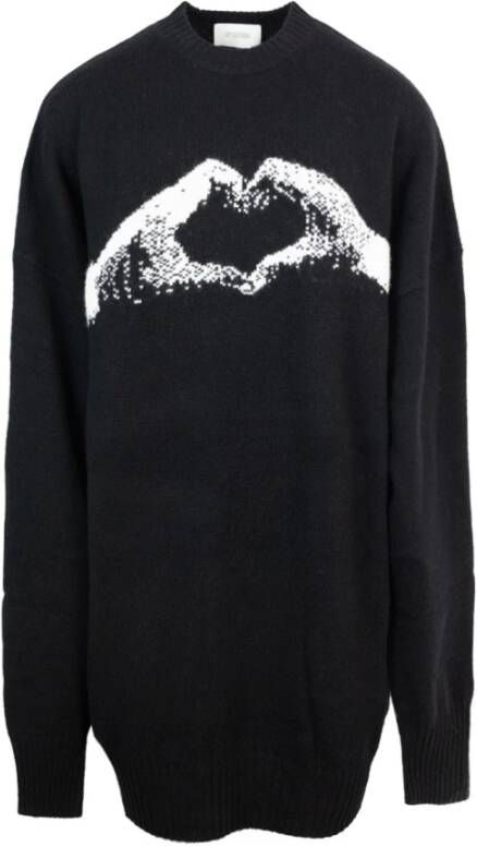 SPORTMAX Oversized Gebreide Jurk met Pixel Grafisch Zwart Dames